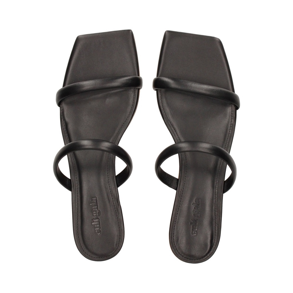 New Cult Gaia Women's Liz Leather Bamboo Heel Sandals  Black Size 41.5 - Picture 5 of 15